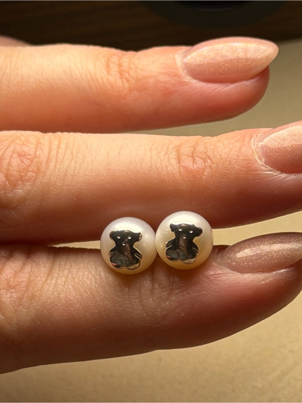 Tous 925 Osito Freshwater pearl Stud Earrings